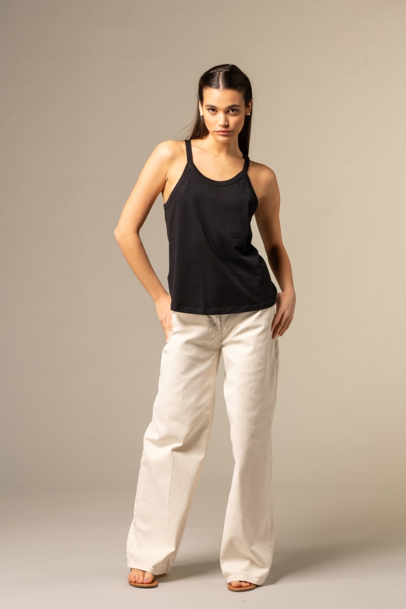 Majestic Filatures | Canotta in cotone scollo halter