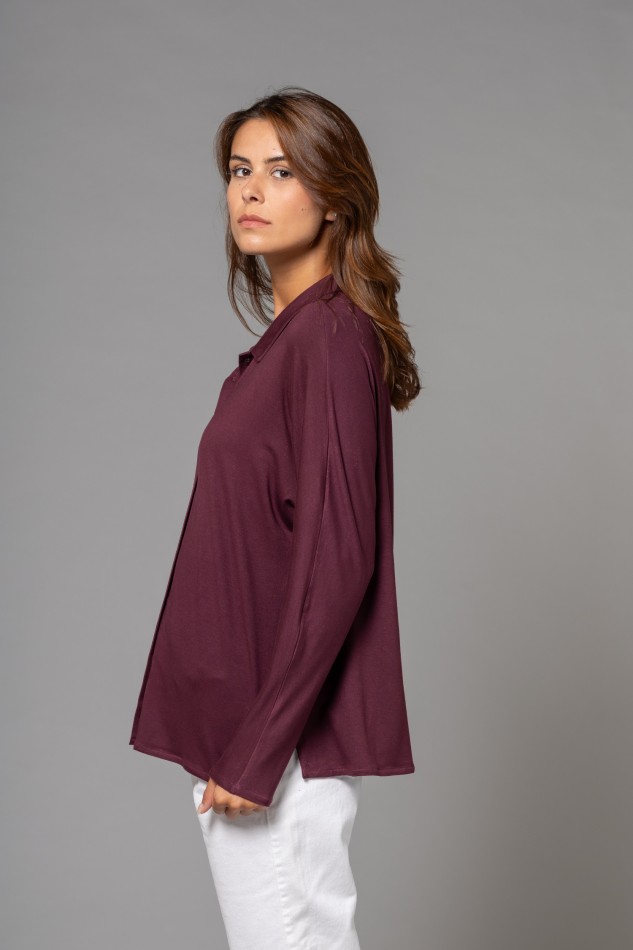 Majestic Filatures | Camicia in viscosa a maniche lunghe con doppio bottone 2