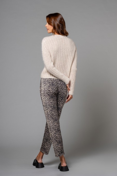 Majestic Filatures | Jogger felpati animalier con coulisse in vita