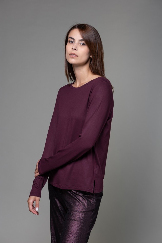 Majestic Filatures | T-shirt scollo barchetta regular in viscosa 2