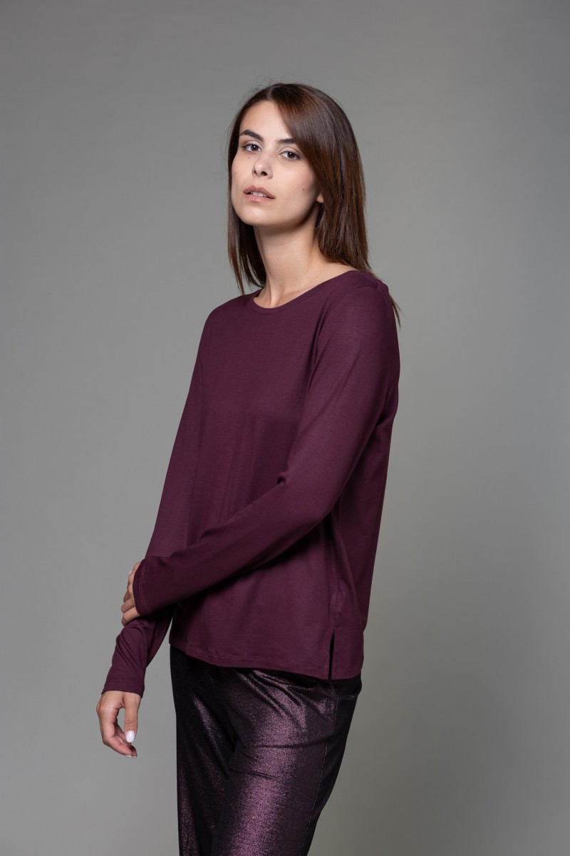 Majestic Filatures | T-shirt scollo barchetta regular in viscosa