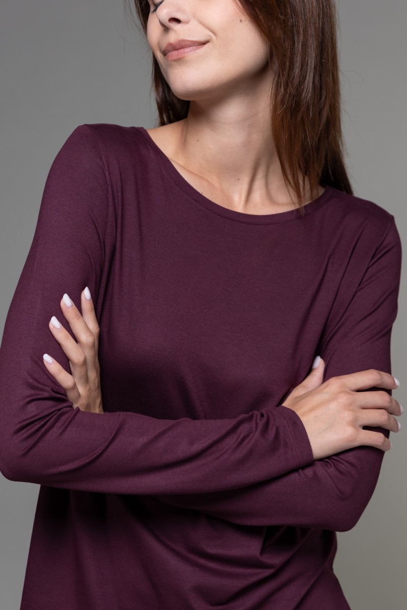 Majestic Filatures | T-shirt scollo barchetta regular in viscosa