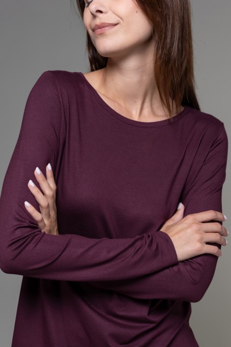 Majestic Filatures | T-shirt scollo barchetta regular in viscosa