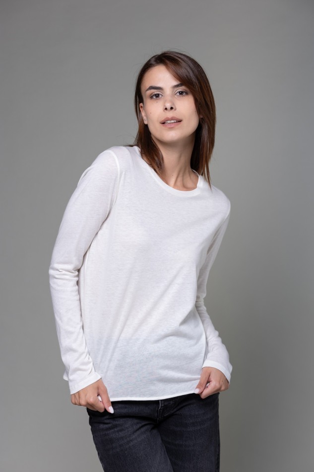 Majestic Filatures | T-shirt girocollo regular in cotone e cashmere 2