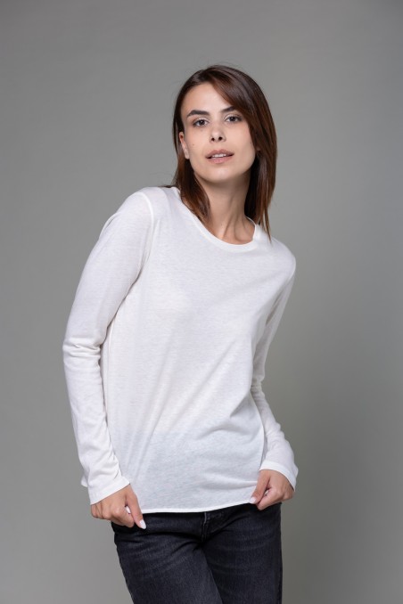 Majestic Filatures | T-shirt girocollo regular in cotone e cashmere