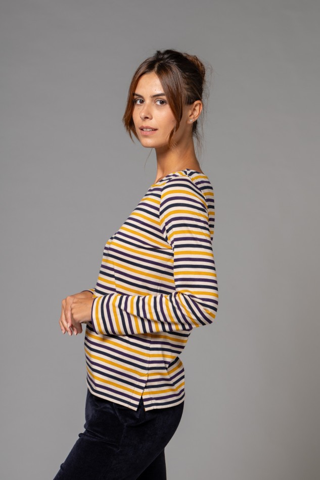 Majestic Filatures |T-shirt rigata in Liyocell 2