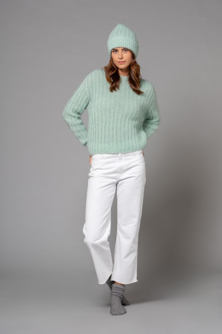 Majestic Filatures |Maglia girocollo in mohair e lana merinos