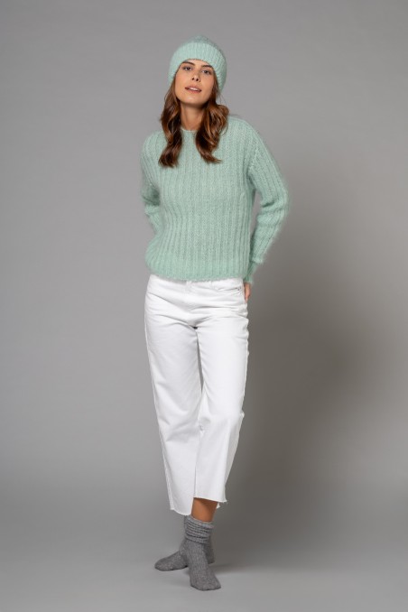 Majestic Filatures |Maglia girocollo in mohair e lana merinos