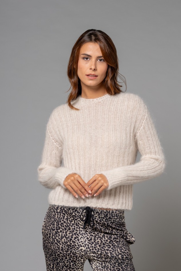 Majestic Filatures |Maglia girocollo in mohair e lana merinos 2