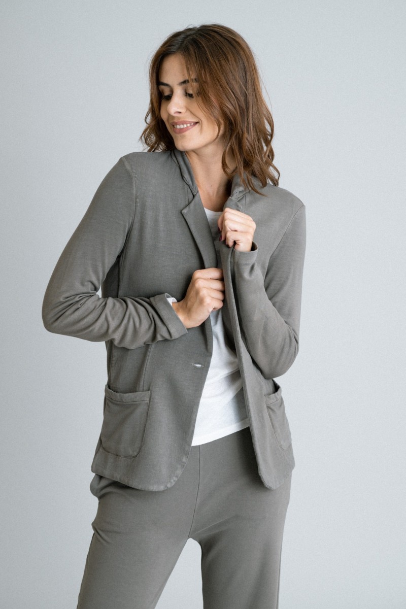 Majestic Filatures | Giacca felpata con bottone singolo