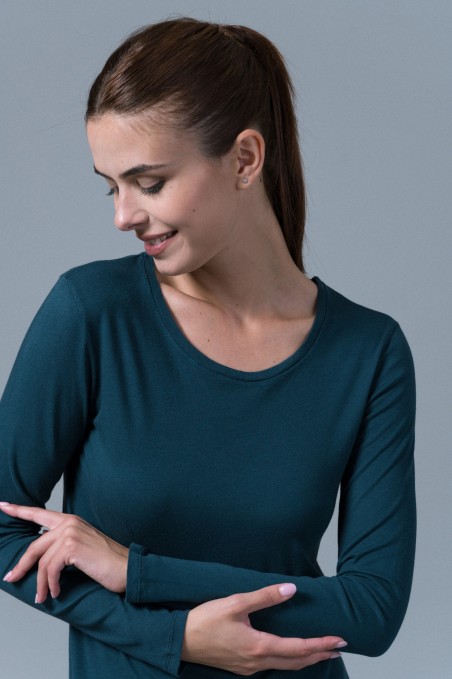 Majestic Filatures | T-shirt basica a maniche lunghe in Cotone Deluxe