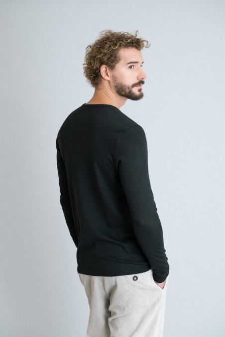 Majestic Filatures | T-shirt scollo a V in cotone e cashmere