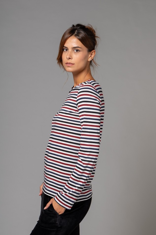 Majestic Filatures |T-shirt rigata in Liyocell 2