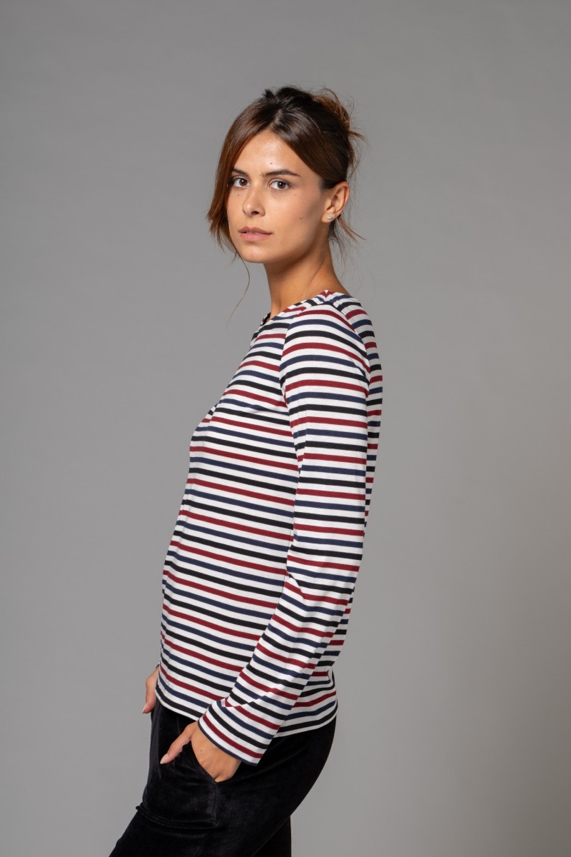 Majestic Filatures |T-shirt rigata in Liyocell