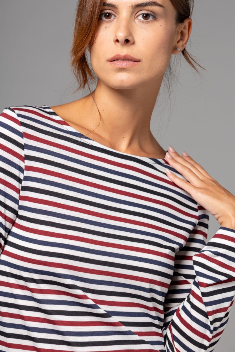 Majestic Filatures |T-shirt rigata in Liyocell