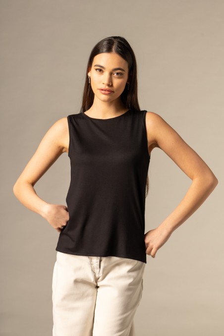 Majestic Filatures | Canotta con scollo a barchetta in viscosa