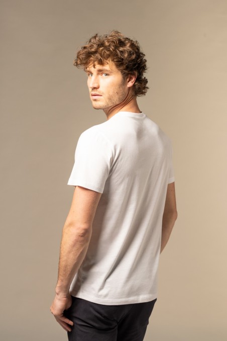 T-Shirt scollo a v in cotone Deluxe