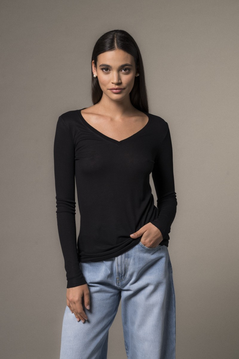 Majestic Filatures | T-shirt slim lunga in viscosa