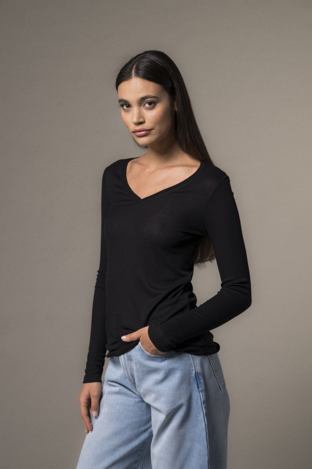 Majestic Filatures | T-shirt slim lunga in viscosa 2