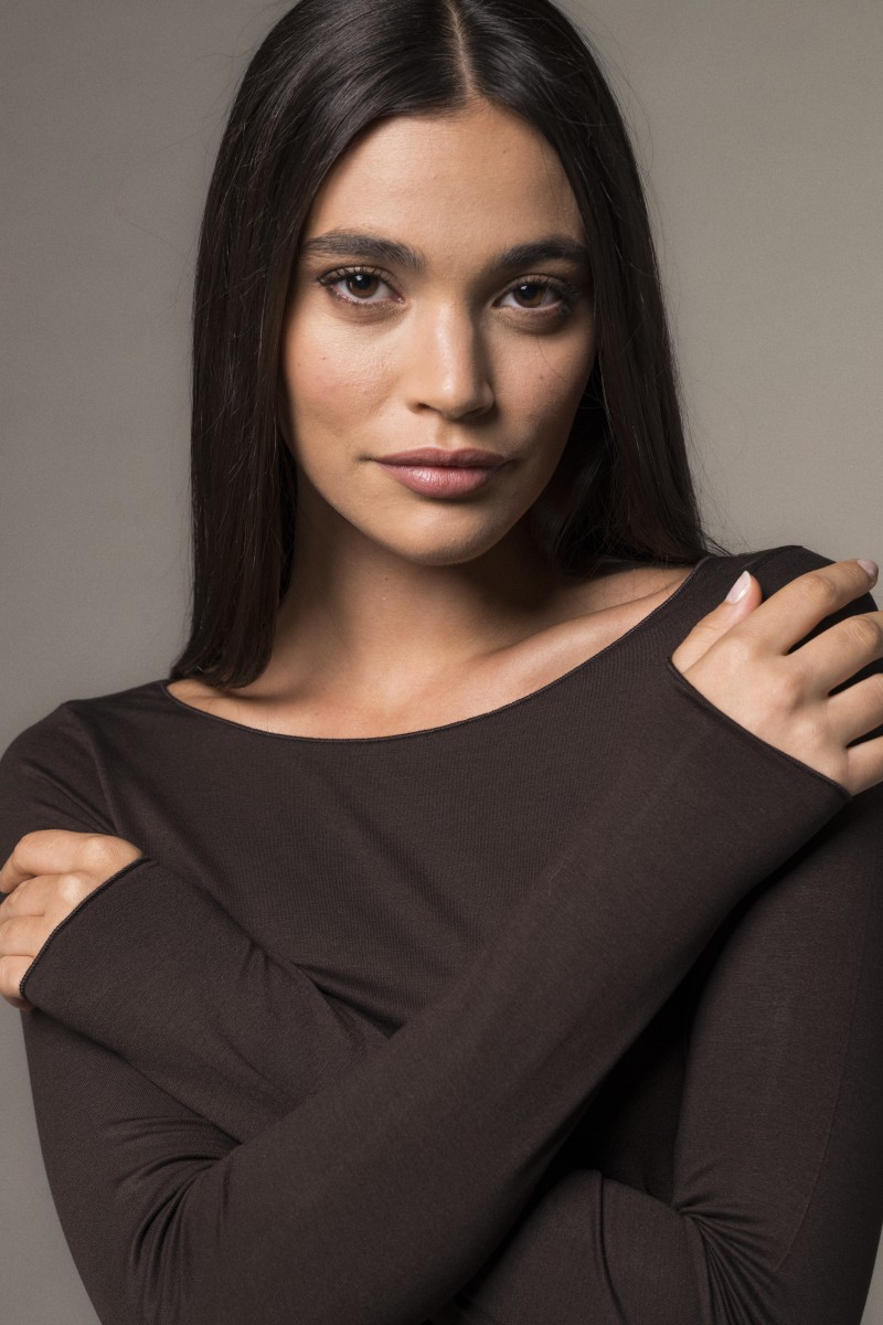 Majestic Filatures | T-shirt scollo a barchetta in viscosa