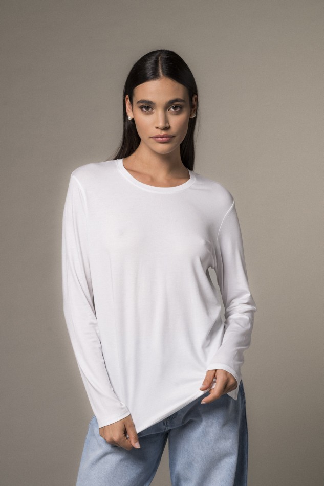 Majestic Filatures | T-shirt girocollo regular in viscosa 2