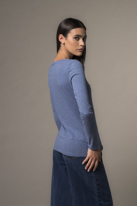 Majestic Filatures | T-shirt basica a maniche lunghe in Cotone Deluxe