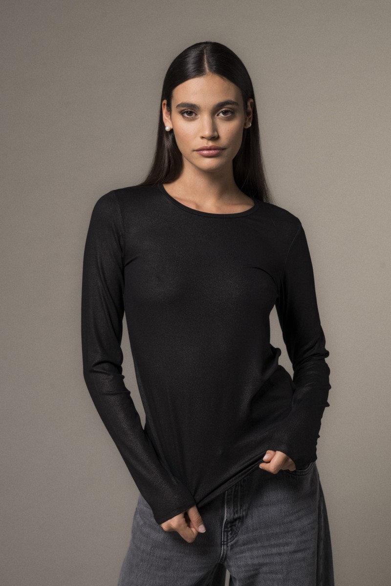 Majestic Filatures | T-Shirt girocollo e maniche lunghe lurex