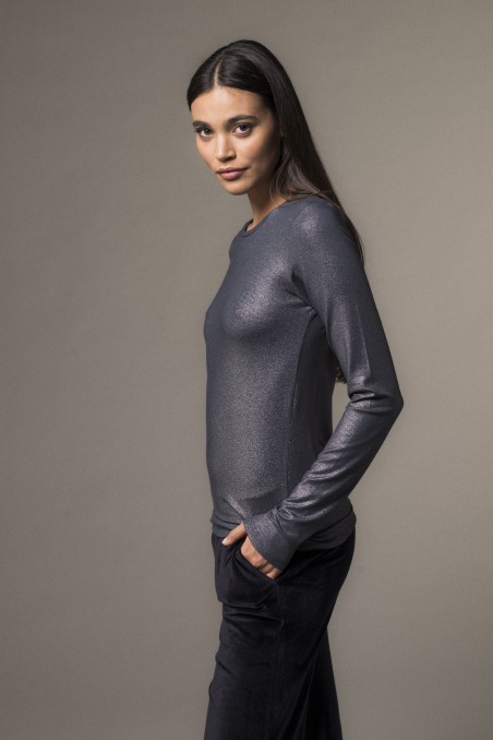 Majestic Filatures | T-Shirt girocollo e maniche lunghe lurex