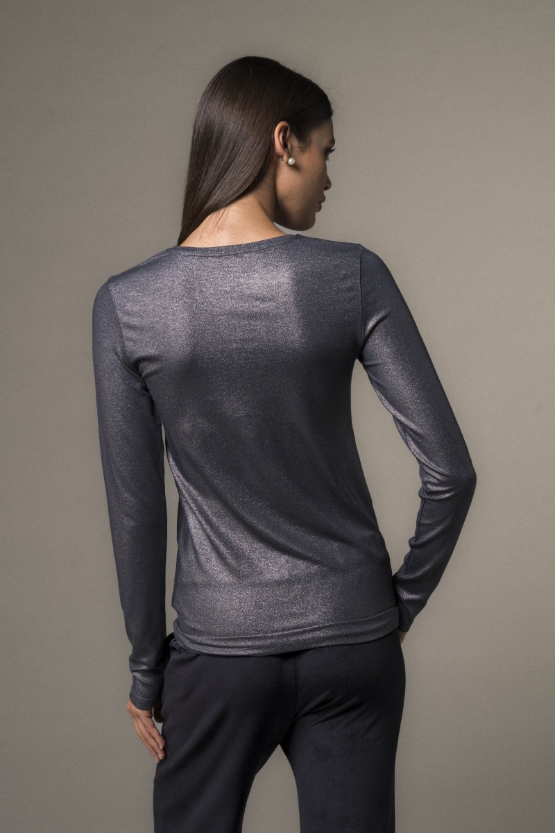 Majestic Filatures | T-Shirt girocollo e maniche lunghe lurex