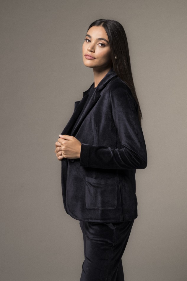 Majestic Filatures | Giacca con bottone singolo in velluto 2