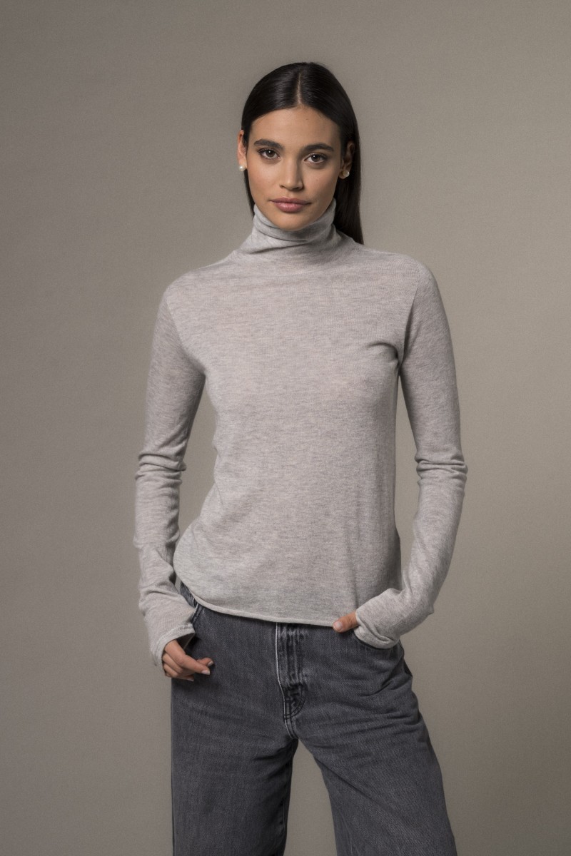 Majestic Filatures | T-shirt collo alto in 100% cashmere