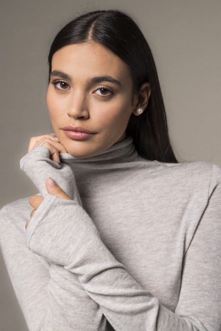 Majestic Filatures | T-shirt collo alto in 100% cashmere