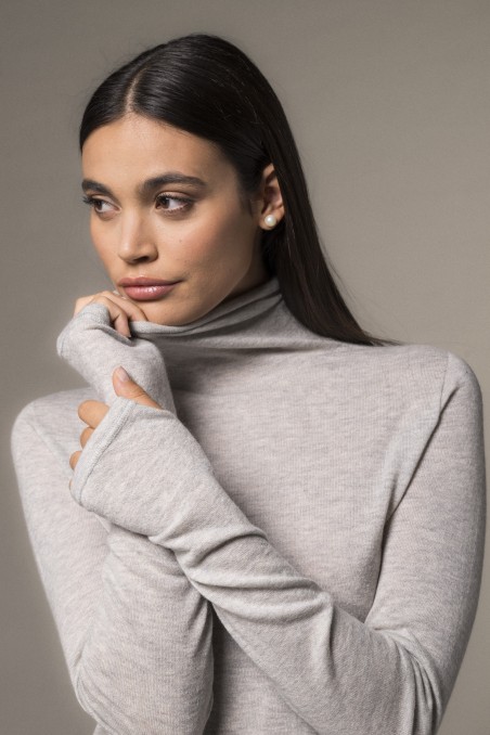 Majestic Filatures | T-shirt collo alto in 100% cashmere