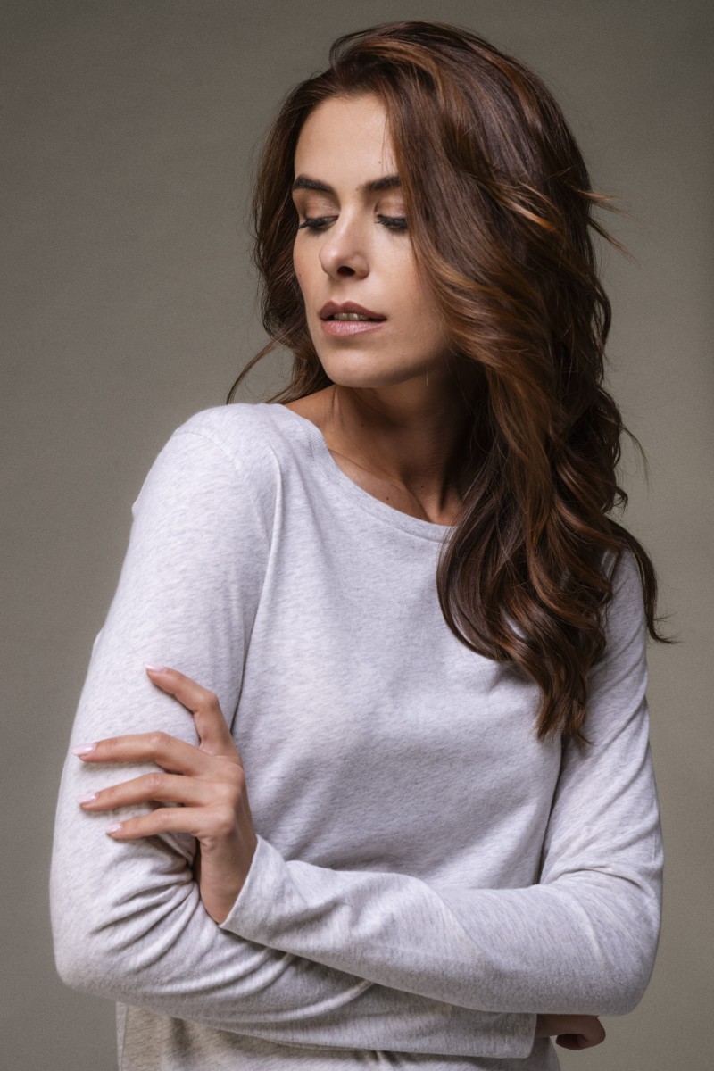 Majestic Filatures | T-shirt basica a maniche lunghe in Cotone Deluxe