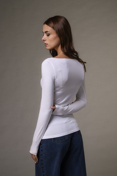 Majestic Filatures | T-shirt scollo a barchetta in viscosa