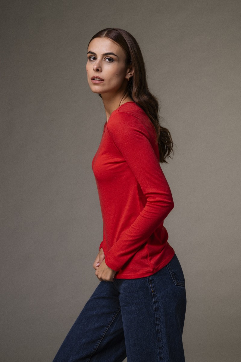 Majestic Filatures |T-shirt girocollo rolotè in cotone e cashmere