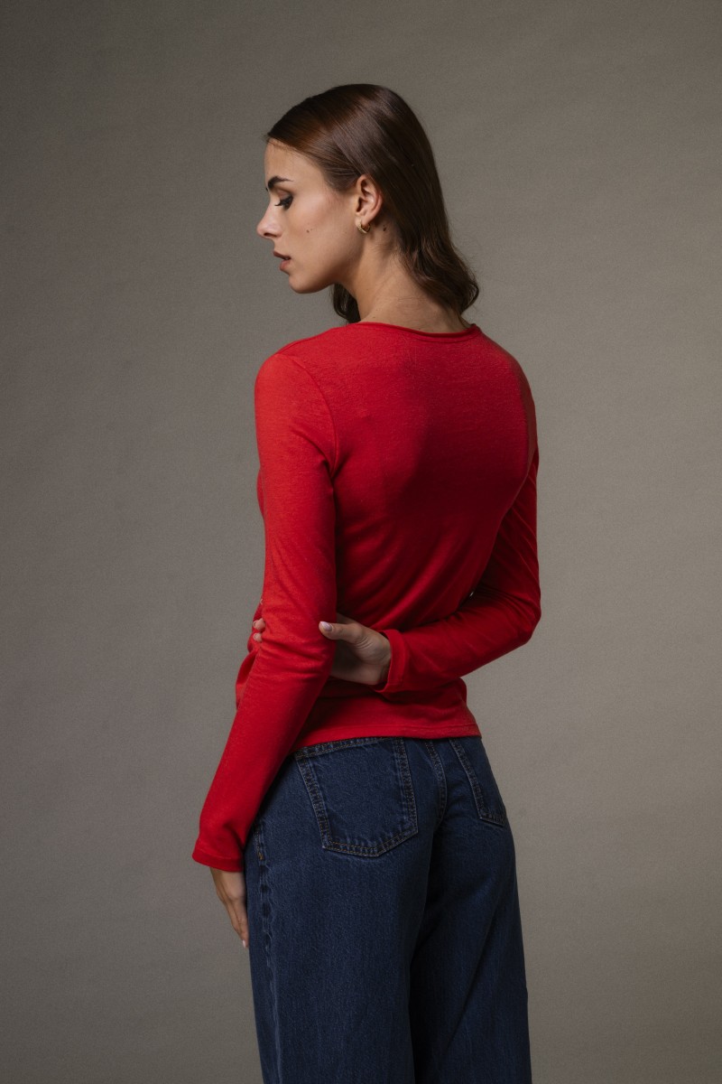 Majestic Filatures |T-shirt girocollo rolotè in cotone e cashmere