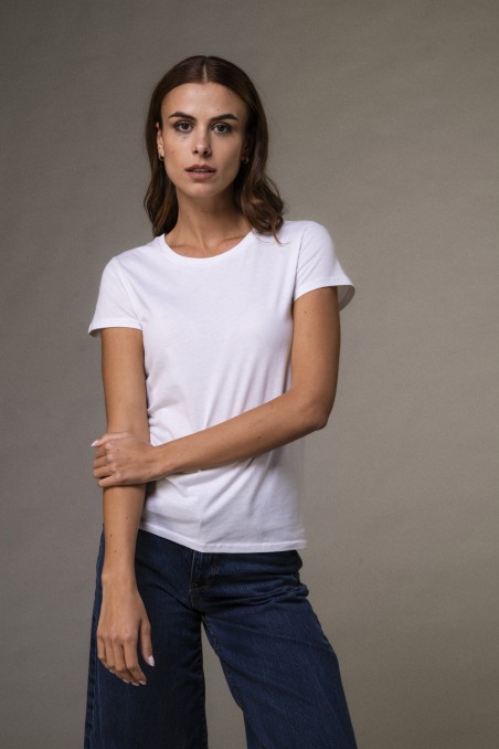 Majestic Filatures | T-shirt basica bianca in Cotone Deluxe