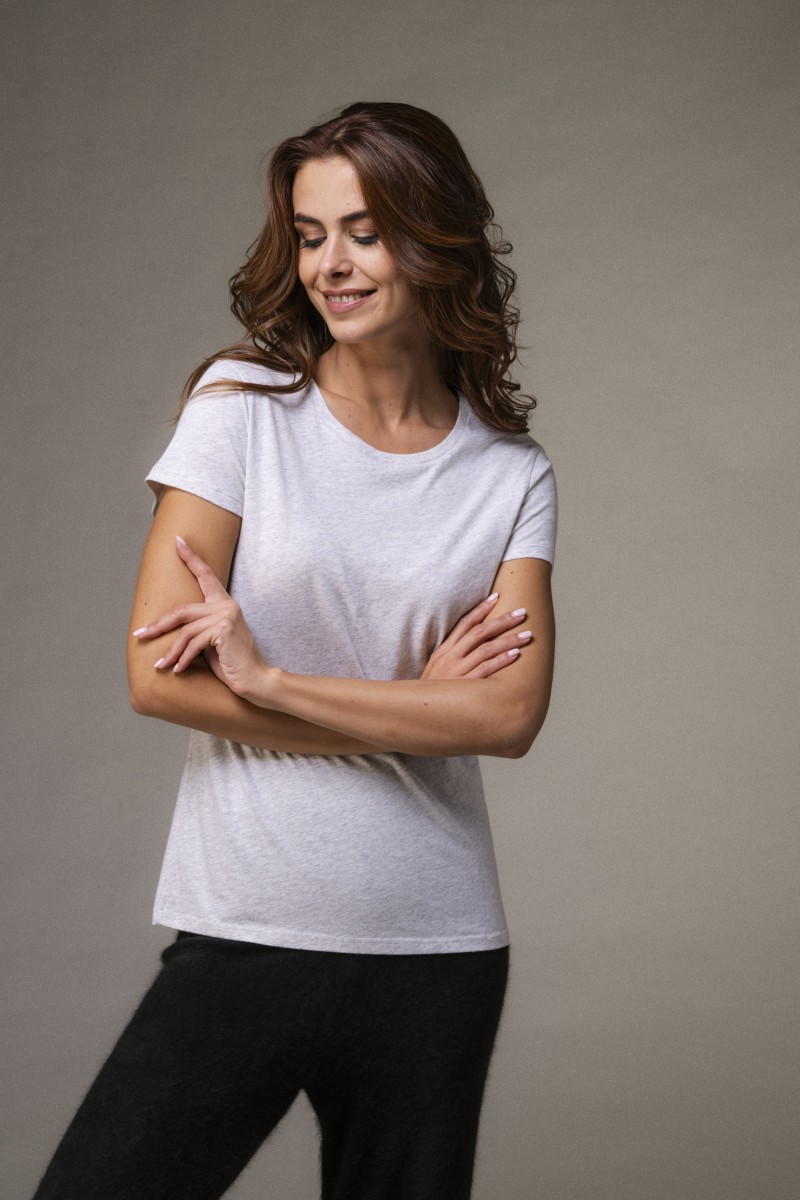 Majestic Filatures | T-shirt basica bianca in Cotone Deluxe