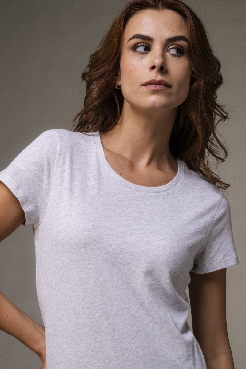 Majestic Filatures | T-shirt basica bianca in Cotone Deluxe