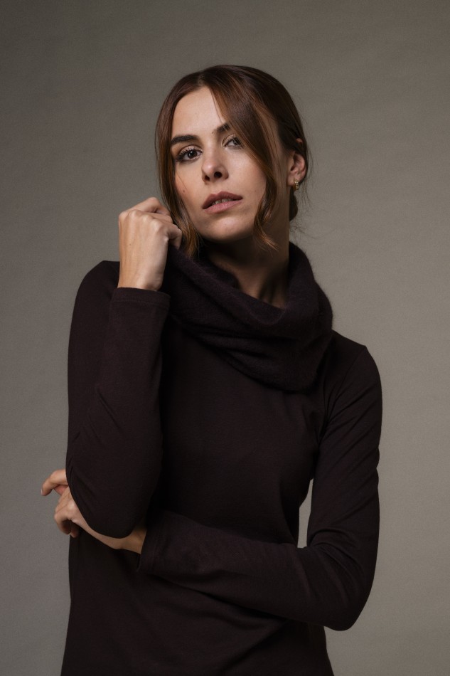 Majestic Filatures |  Combo sciarpa e top in raccoon nero 2