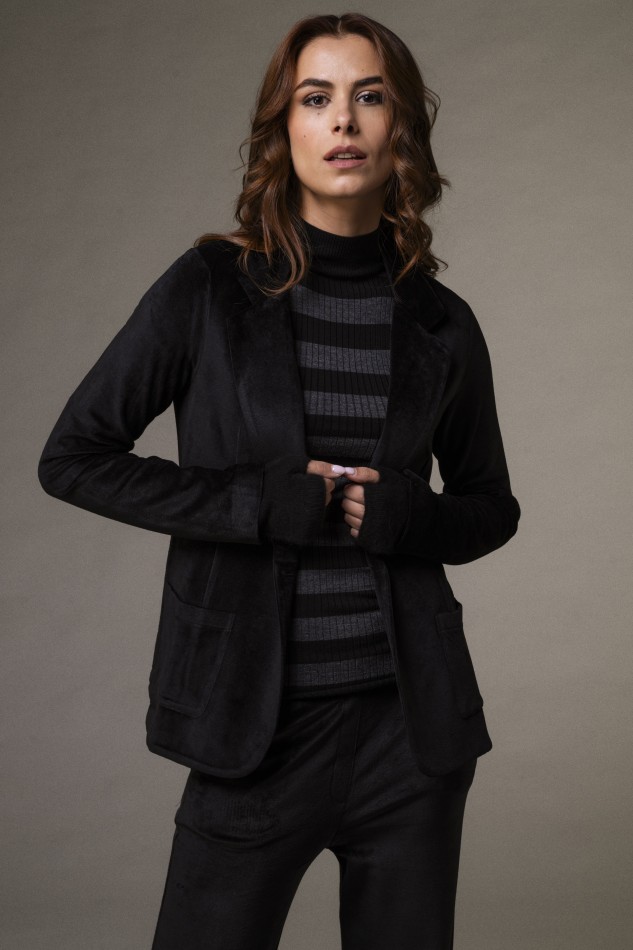 Majestic Filatures | Giacca con bottone singolo in velluto 2