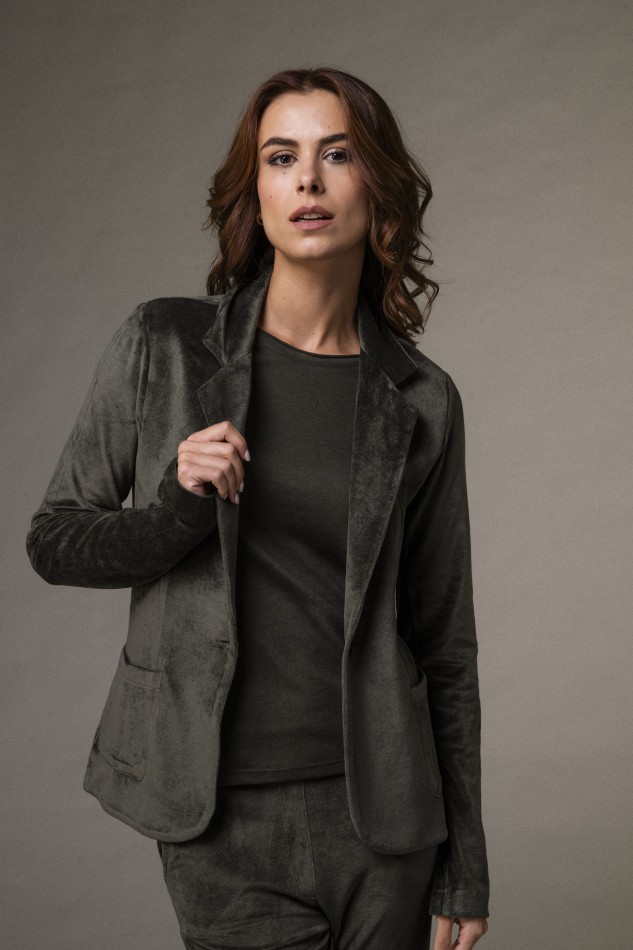 Majestic Filatures | Giacca con bottone singolo in velluto 2