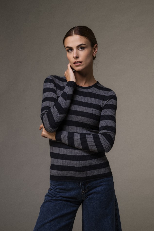 Majestic Filatures | Maglia girocollo a costine 2