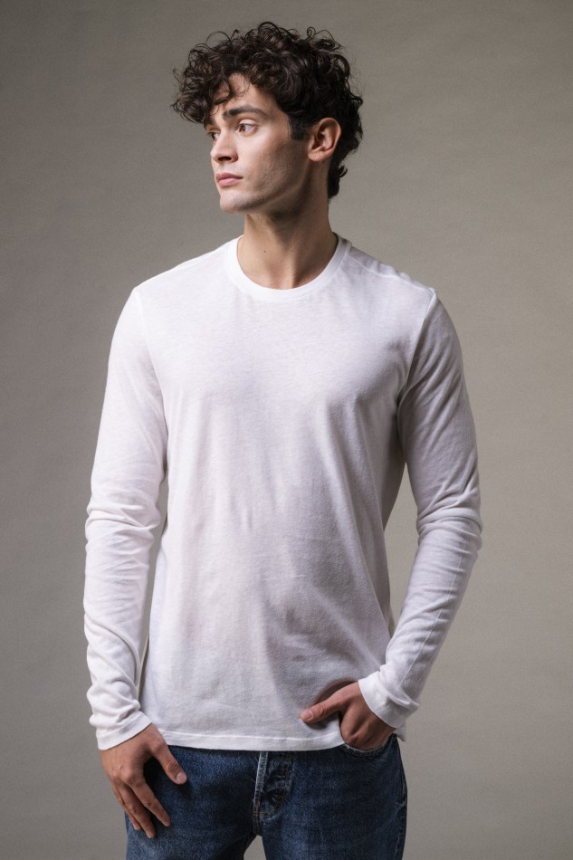 Majestic Filatures | T-shirt girocollo in cotone e cashmere 2