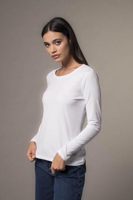 Majestic Filatures | T-shirt basica a maniche lunghe in Cotone Deluxe