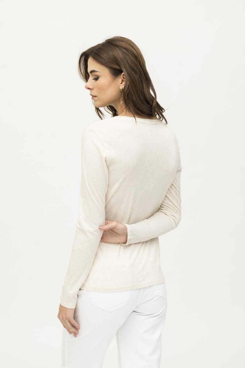 Majestic Filatures | T-shirt basica a maniche lunghe in Cotone Deluxe