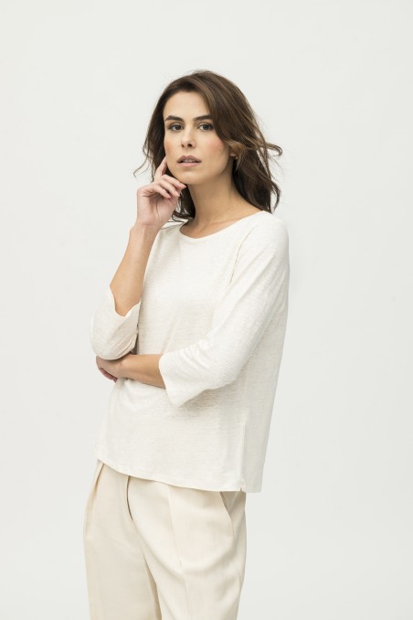Majestic Filatures | T-Shirt scollo a barchetta regular