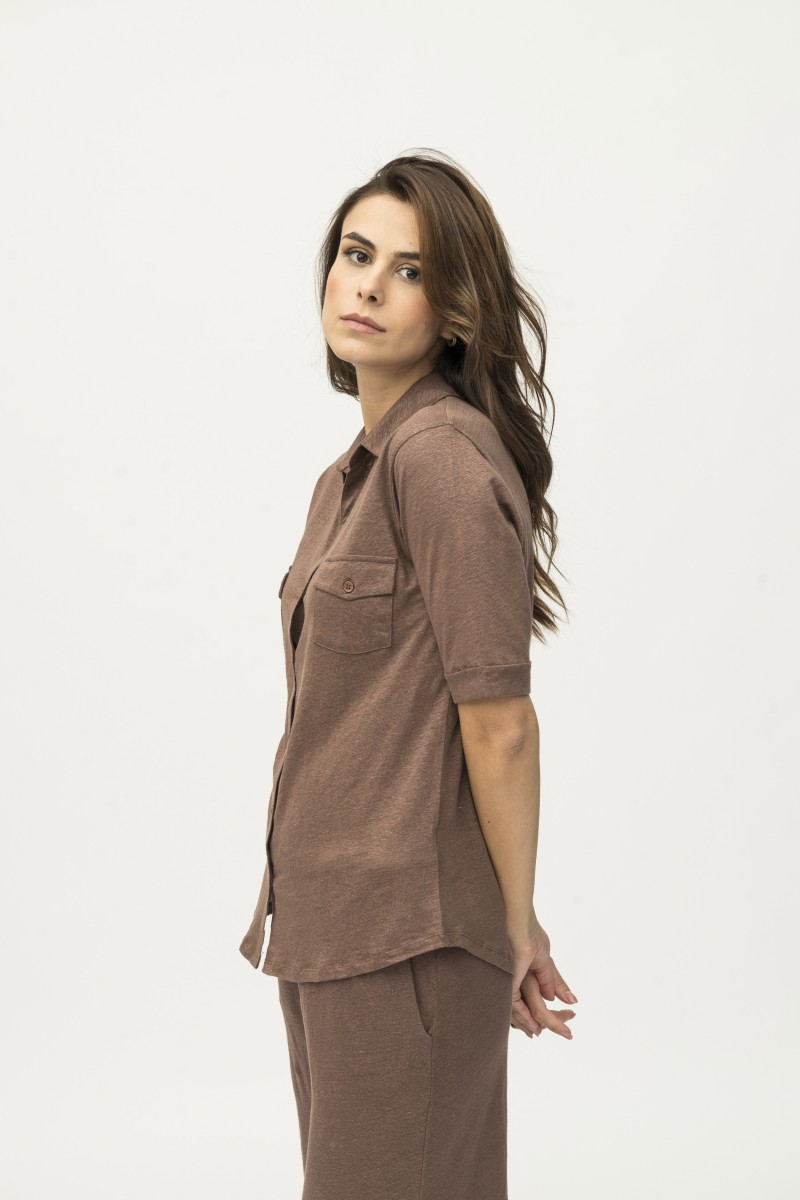 Majestic Filatures | Camicia in lino maniche al gomito