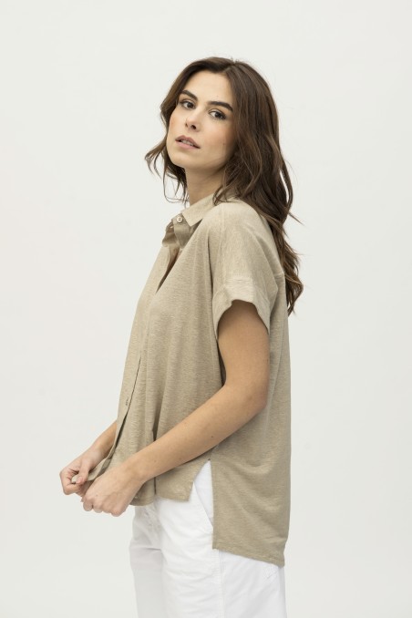 Majestic Filatures | Camicia in lino a maniche corte over